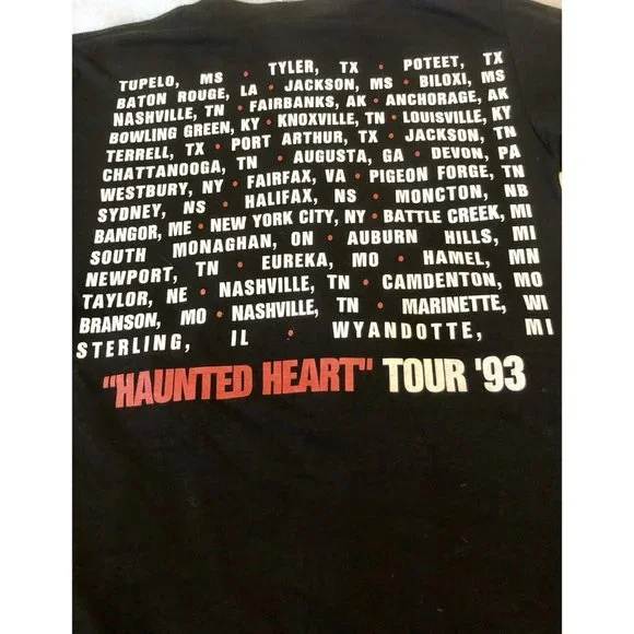 Vintage Sammy Kershaw Haunted Heart Tour Shirt 1993 Size Medium Single Stitch - Picture 4 of 5